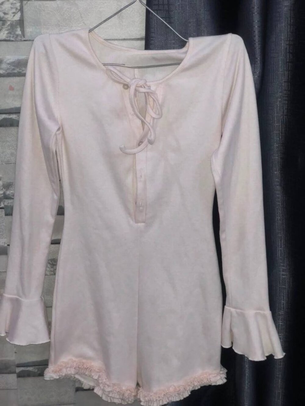 Light Pink Long Sleeve Mini Dress